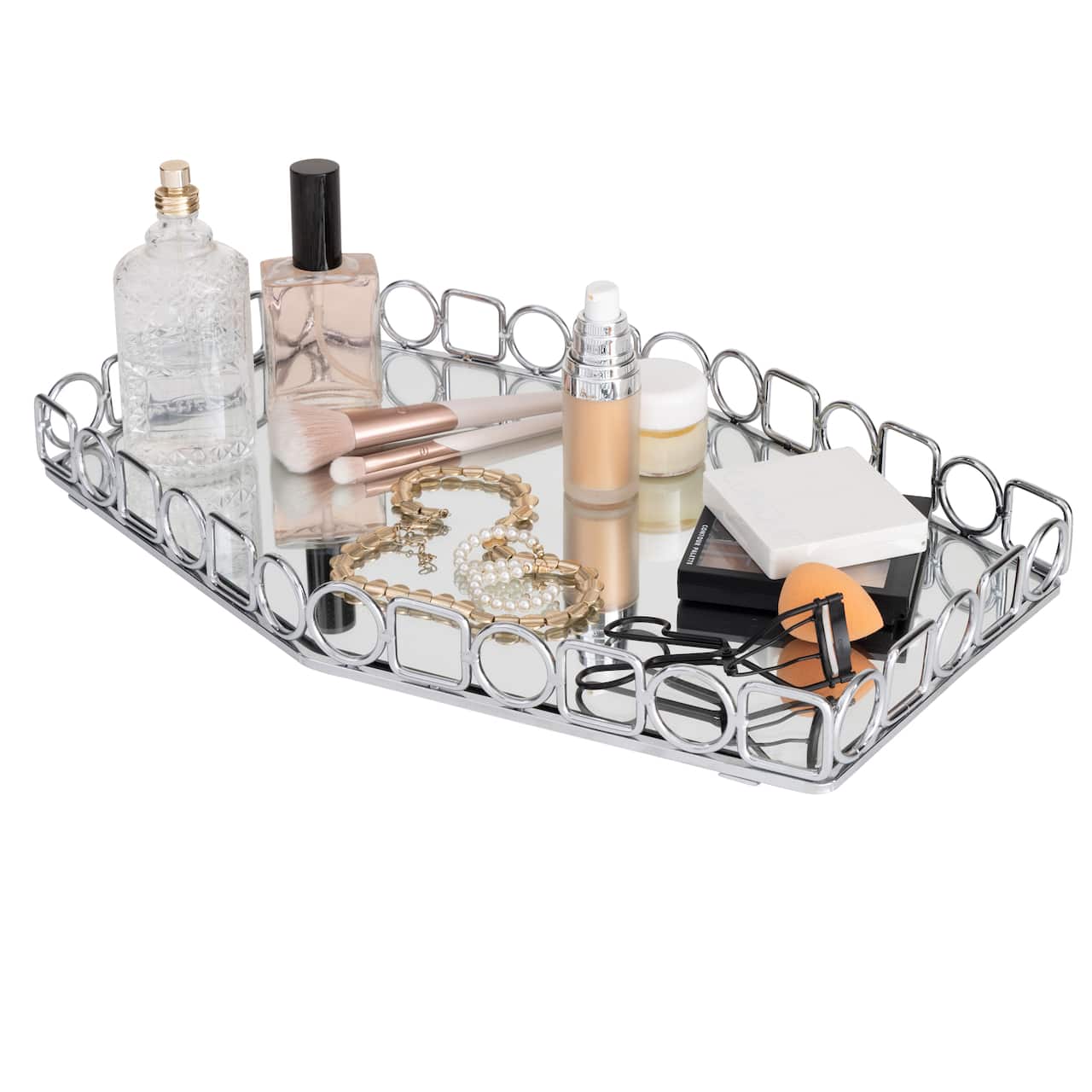 Home Details Circles & Squares Large Mirror Vanity Tray